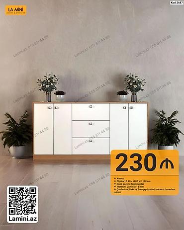 Komodlar: Komod – La Mini (Kod: 3687) - Ölçülər: D 40 × H 80 × E 160 sm - Rəng — 1