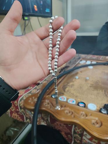tutun siqaret: Gümüş rəngli təsbeh - Material: metal alaşımlı gümüş rəng (parlaq — 1