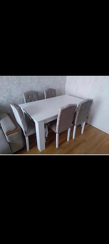 qedim xalca alan: Qonaq otağı üçün, Yeni, Açılmayan, Dördbucaq masa, 6 stul — 4