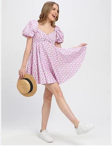 Повседневные платья: Шикарная платье на лето 
Ткань хб🧶
Размер?48
Цена🔥550сом — 11