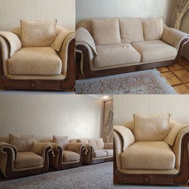 Salon, tibbi kreslolar: İşlənmiş, Divan, 2 kreslo, Açılan