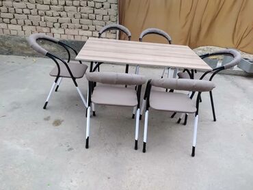 10 объявлений | lalafo.kg: Комплект 6 стульев со столом, из российской трубы. Грузоподъёмность