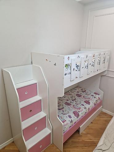 Uşaq mebeli: Oğlan və qız üçün, İşlənmiş, Çarpayı, Matras ilə, Siyirməli, Laminat — 6