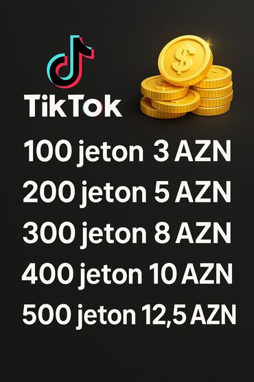 Mobil telefonlar üçün digər aksesuarlar: TikTok jetonları əldə edin. Müxtəlif miqdarlarda jetonlar və onların