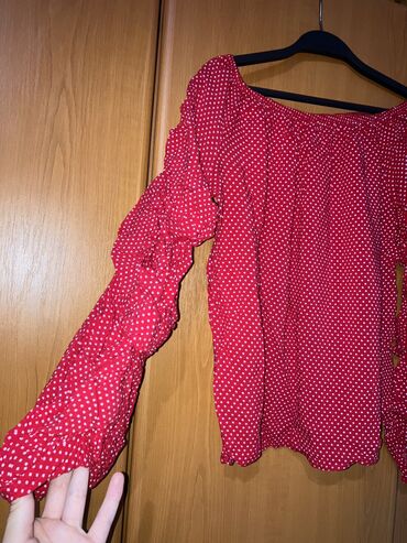 košulje od satena: S (EU 36), Cotton, color - Red