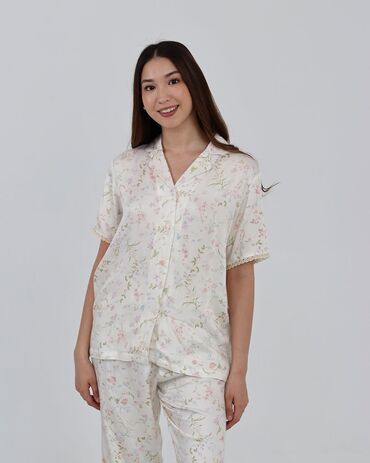 Пижамы: Пижама с шортами Пижама на пуговицах Легкие пижамы на лето Летние — 11