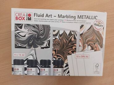 CREA BOX FLUID ART - MARBLING METALLIC Neotpakovan set boja za