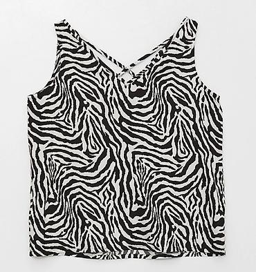 sortlar: Qadınlar üçün zebra naxışlı top - Model: qolsuz, V-kəsimli - Arxa — 1