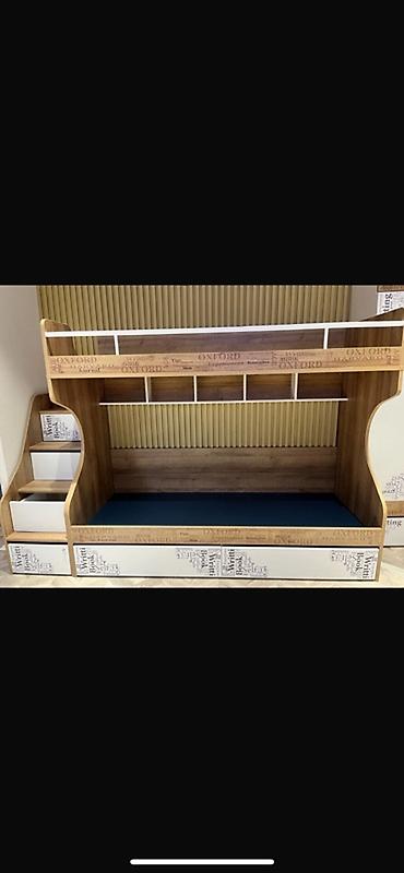 bunk bed: Двухъярусная детская кровать, Б/у, ЛДСП, цвет - Коричневый — 4