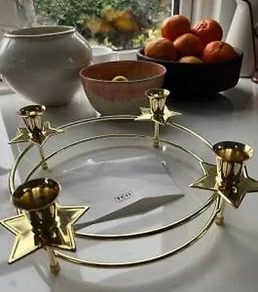 Sveće i svećnjaci: TCM svečani svećnjak/venac za advent – mesing, Ø oko 24 cm - Okrugli — 10