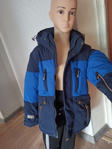 детская зимняя куртка: Комплект, цвет - Синий, Б/у