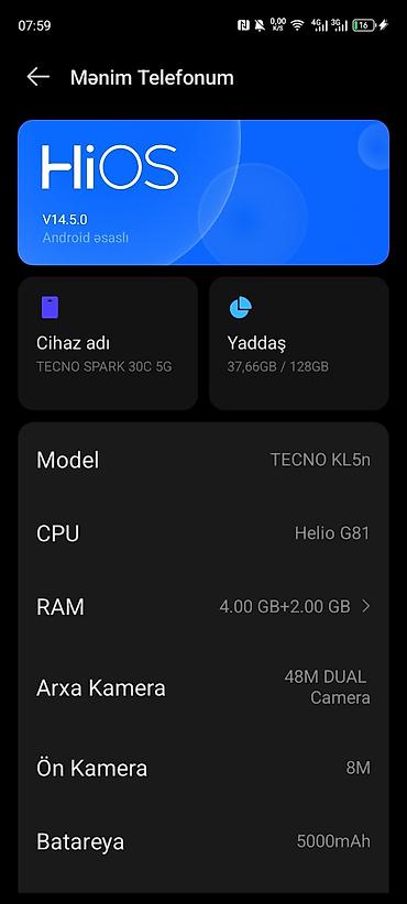techno spark: Tecno Spark 30C, 128 GB, rəng - Qara, İki sim kartlı — 1