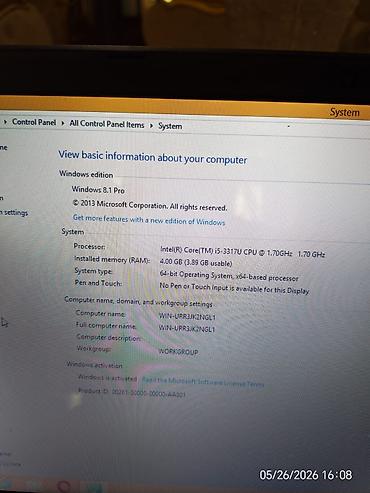 Noutbukların və kompüterlərin alışı: Operativ yaddaş- 4 GB Daxili yaddaş - 1TL Batareyası işlemir Adaptri — 4