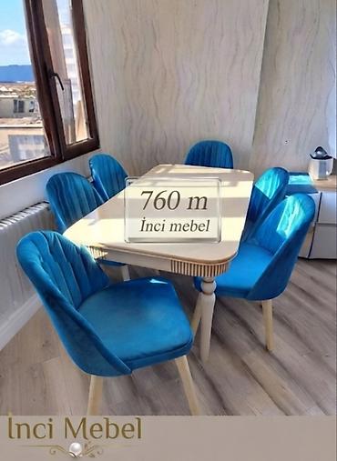 embawood dolab: Qonaq otağı üçün, Yeni, Açılmayan, Dördbucaq masa, 6 stul — 1