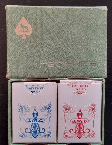 Другие предметы коллекционирования: Игральные карты PATIENCE №96, 2 колоды, миниатюрные размером со