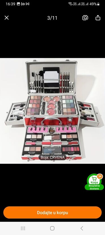 Šminka: Profesionalni kozmetički set šminke spakovan u prenosivi kofer — 9