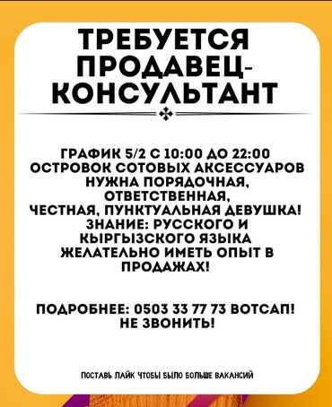 нужны надомницы: СРОЧНО ! СРОЧНО! 🚨 Требуется продавец консультант девушка! График