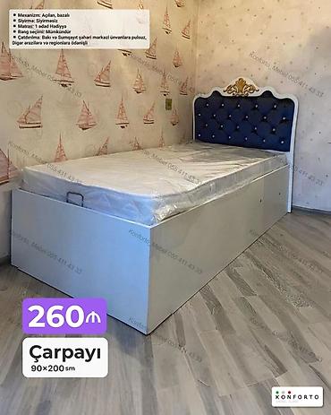 Ev və bağ: Çarpayı – 90×200 sm - Mexanizm: Açılan, bazalı (geniş saxlama yeri) - — 1