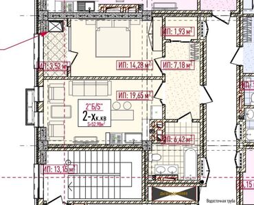 Новостройки от застройщика: Построен, Элитка, 2 комнаты, 53 м² at lalafo.kg — 5 Новостройки от застройщика: Построен, Элитка, 2 комнаты, 53 м² — 5