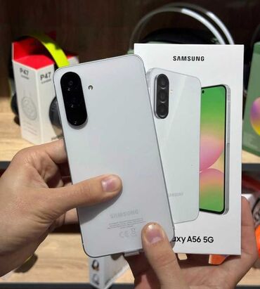копия айфона: Samsung Galaxy A56, Б/у, 256 ГБ, цвет - Белый, 1 SIM, eSIM, 2 SIM
