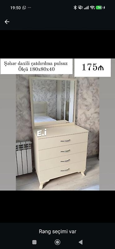 Konsol güzgü ilə - Ölçü: 180 x 80 x 40 sm - Şəhər daxili çatdırılma