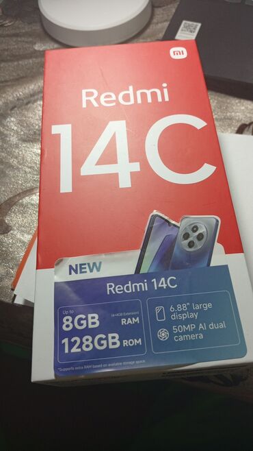 Xiaomi: Xiaomi Redmi 14C, 128 GB, rəng - Qara, 
 Sensor, Barmaq izi, Face ID