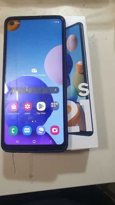 Samsung: Samsung Galaxy A21S, 64 GB, rəng - Qara, Barmaq izi, İki sim kartlı