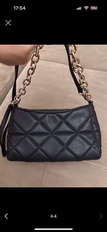 Çantalar: Qara quilted çiyin çantası - Rəng: qara - Material: yumşaq quilted — 3