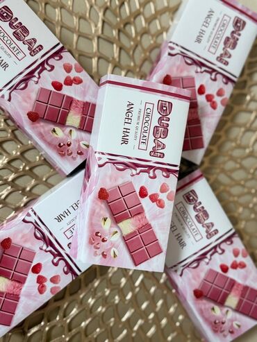 Кондитерские изделия, сладости: Дубайский шоколад с фисташковой пастой 220гр - 900сом Шоколад Волосы — 25