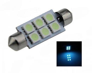 drveni stol: LED auto sijalica – C5W/36 mm, 6x SMD LED, hladno bela svetlost - — 1