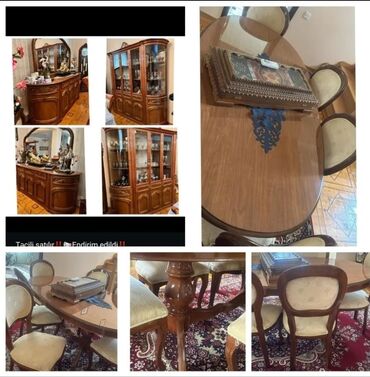 стол бильярдный: Təcili satılır‼️📢Endirim edildi‼️Qorka,masa dəsti 6 stulla,kamod