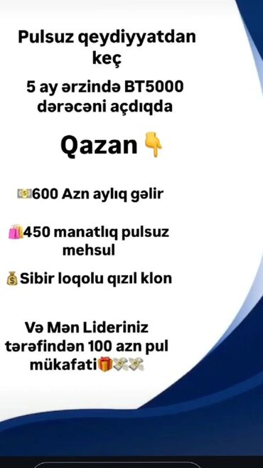 Satış üzrə menecerlər: Satış meneceri tələb olunur, Yalnız qadınlar üçün, İstənilən yaş, Təcrübəsiz, Aylıq ödəniş