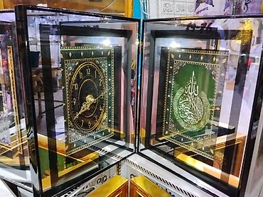 комнатные часы: Настенный набор в стеклянной раме: часы и декоративная панель с — 1