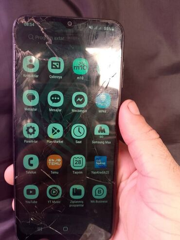 20 manatlıq telefon: Samsung Galaxy A03, 32 ГБ, цвет - Серый, Сенсорный, Отпечаток пальца, Две SIM карты