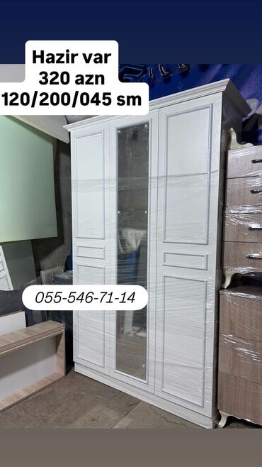 гардеробная мебель: Yeni, 3 qapılı Düz dolab, Şifonyer