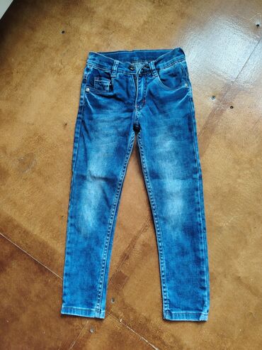 детская и подростковая одежда: Wekilleri cevirin Uşaq geyimləri dəsti 1) Mavi jeans şalvar - Düz