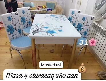 Masa və oturacaq dəstləri: 🇹🇷Turkiye istehsali. Metbex masa desti Masa 4 oturacaq Masa 80*130 — 2