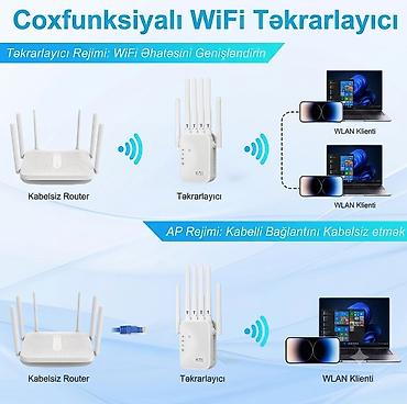 wifi ap repeater: Wi‑Fi Siqnal Gücləndirici Repeater - 2.4 GHz diapazonunda işləyən — 2