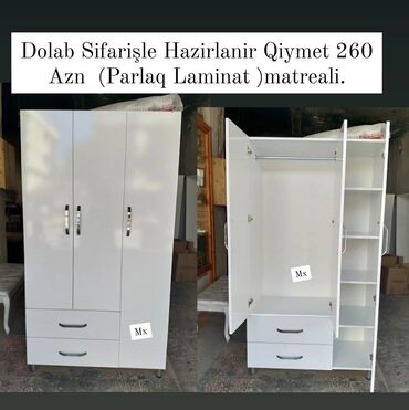 duz corek: Yeni, 3 qapılı Düz dolab, Şifonyer
