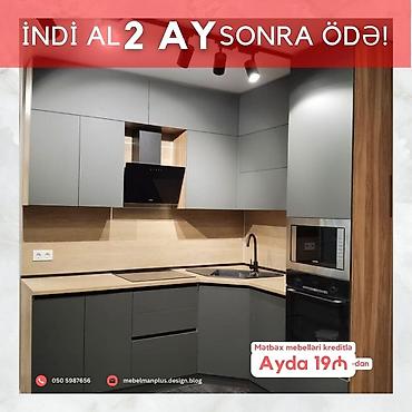 Sifarişlə mebel: Sifarişlə mətbəx dəsti, Özü çəkən petlələr, Sadə laminat, Kredit var, Pulsuz çatdırılma — 6
