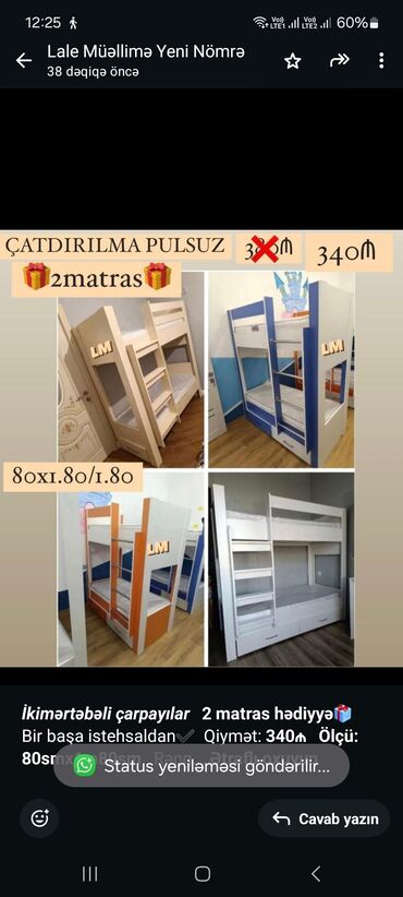 Sifarişlə divanlar: Birnəfərlik, Bazalı, Pulsuz matras, Siyirməli