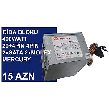 Qida Bloku “400Watt Mercury” ⭐400Watt 24pin 4pin 2xsata 2xmolex lalafo.az -da Qida Bloku “400Watt Mercury” ⭐400Watt 24pin 4pin 2xsata 2xmolex