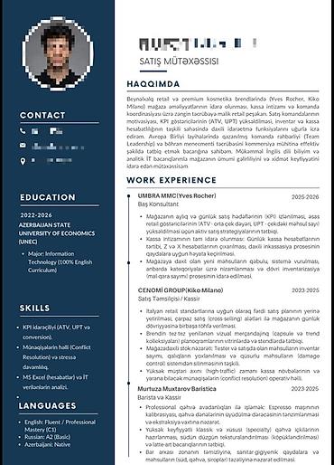 iş el: 📑Peşəkar CV və Resume Hazırlanması - Sektordan və vəzifədən asılı — 3