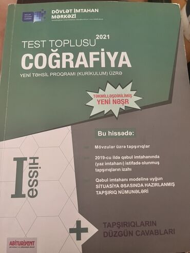 Testlər: Coğrafiya Testlər 11-ci sinif, 1-ci hissə, 2021 il