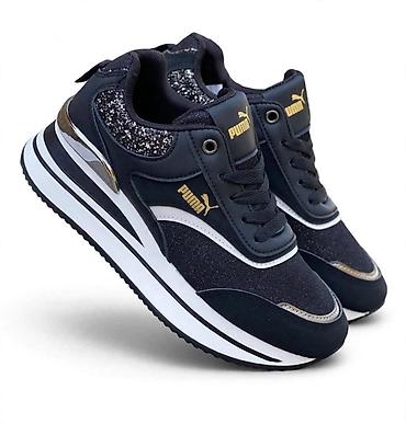 nike patike crvene: Puma ženske patike – tamnoplave sa zlatnim detaljima - Dizajn — 1