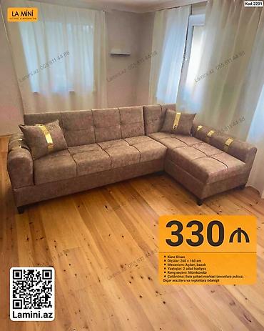 Диваны: Məhsul: Künc divan (Kod: 2201) - Ölçülər: 260 x 160 sm - Mexanizm — 1