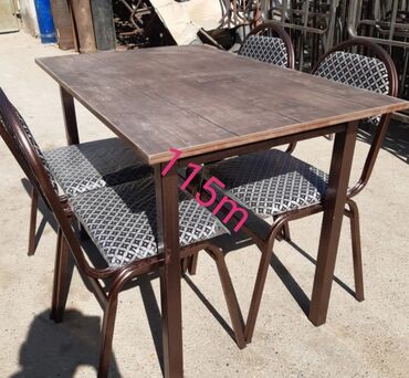Bağ, çöl masa və oturacaq dəstləri: Yeni, Kvadrat masa, 4 stul, Açılmayan, Stullar ilə, Metal, Azərbaycan — 5