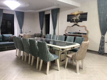 embawood yazı masası: Qonaq otağı üçün, Yeni, Açılan, Dördbucaq masa, 10 stul, Türkiyə