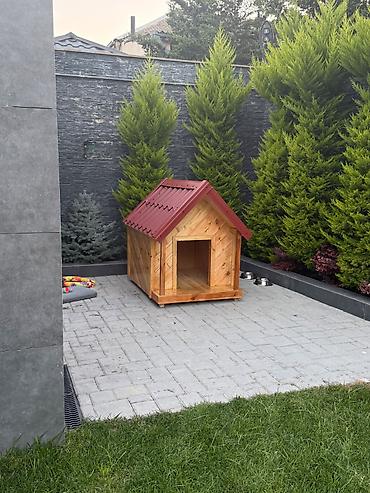 Yuvalar: Taxta it evi - Material: keyfiyyətli təbii ağac (taxta panellər) — 1