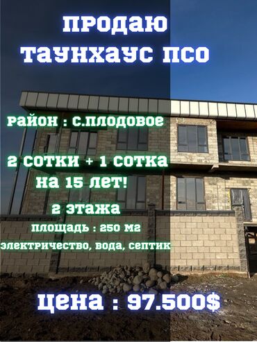 Продажа квартир: Таунхаус, 250 м², 1 комната, Агентство недвижимости, ПСО (под самоотделку)